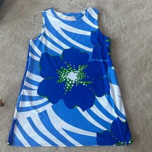 Jude Connally Blue and White Dress